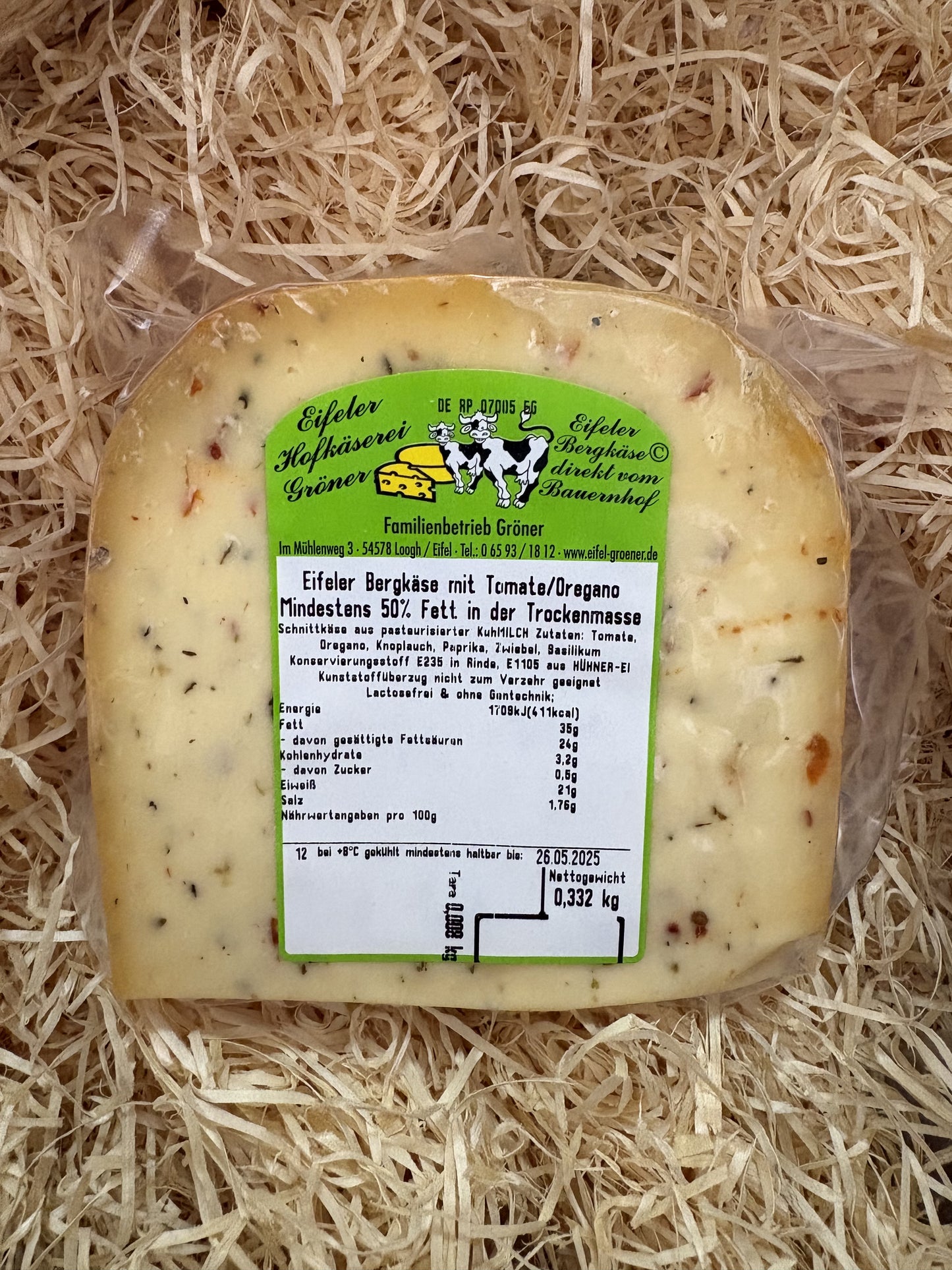 114 Eifeler Bergkäse mit Tomate/Oregano ca. 300 gr.