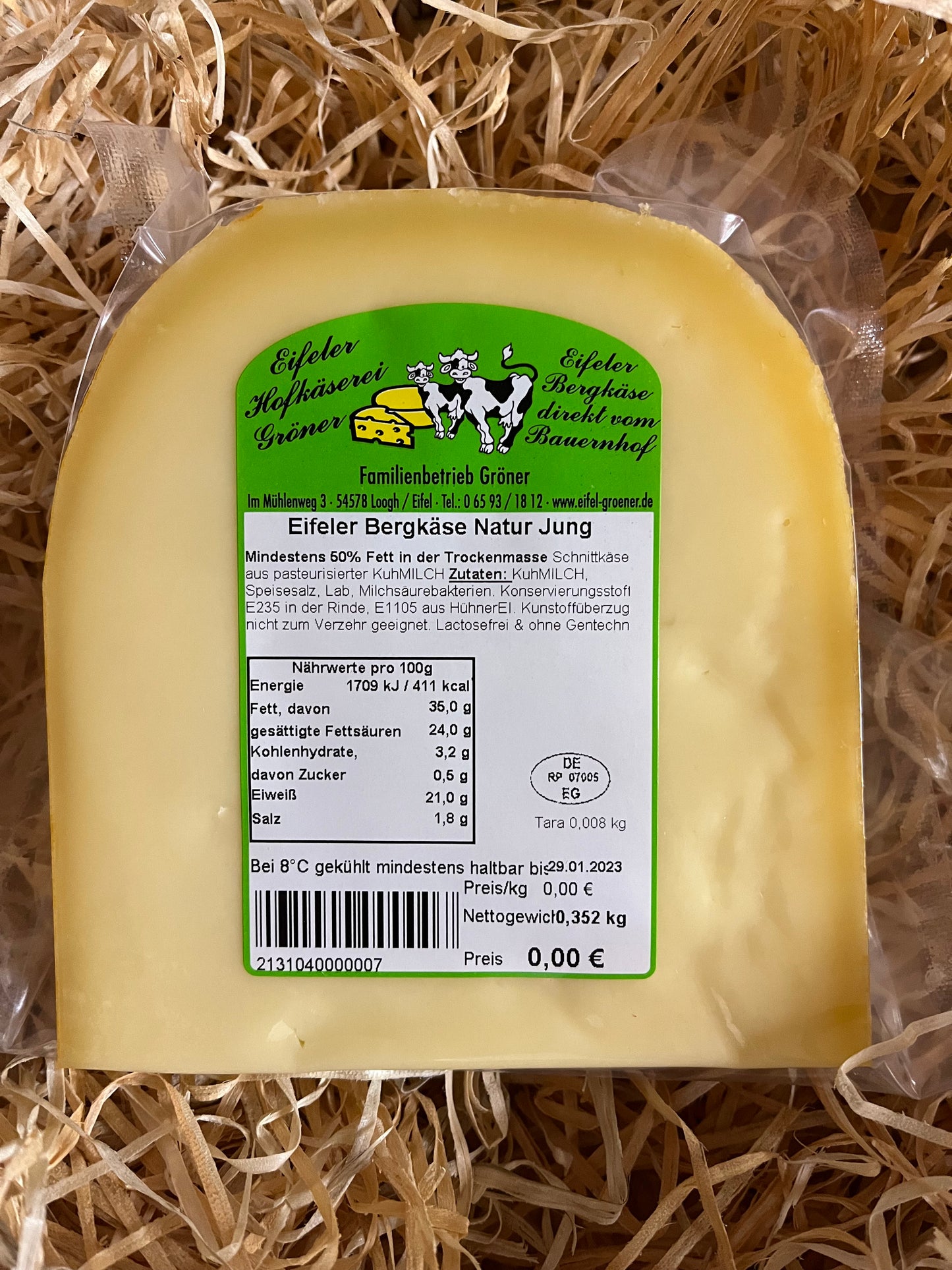 012 Eifeler Bergkäse Natur Jung ca. 300 gr.