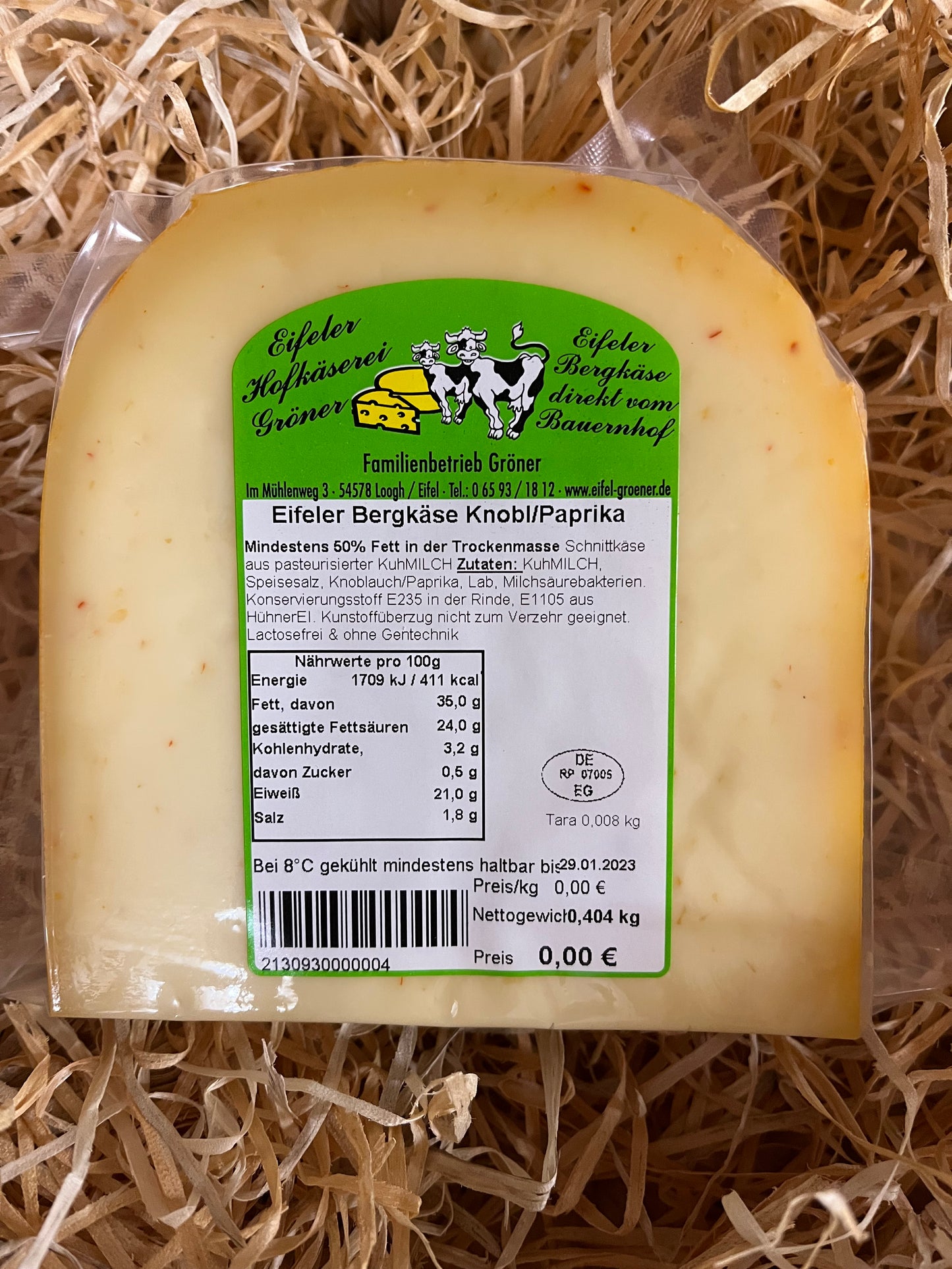 094 Eifeler Bergkäse mit Knoblauch/Paprika ca. 300 gr.