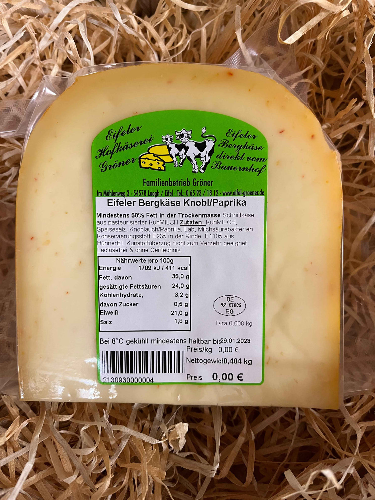 094 Eifeler Bergkäse mit Knoblauch/Paprika ca. 300 gr.