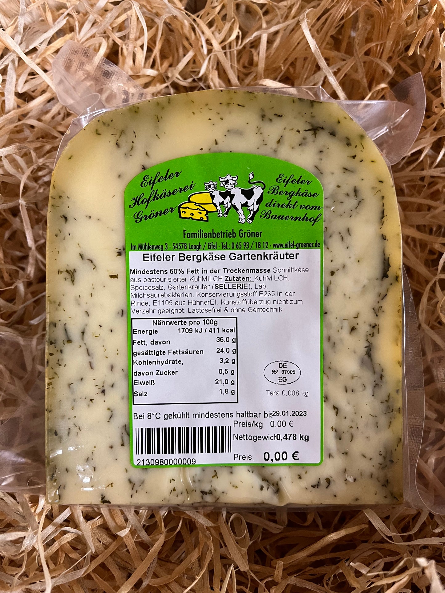044 Eifeler Bergkäse mit Gartenkräuter ca. 300 gr.