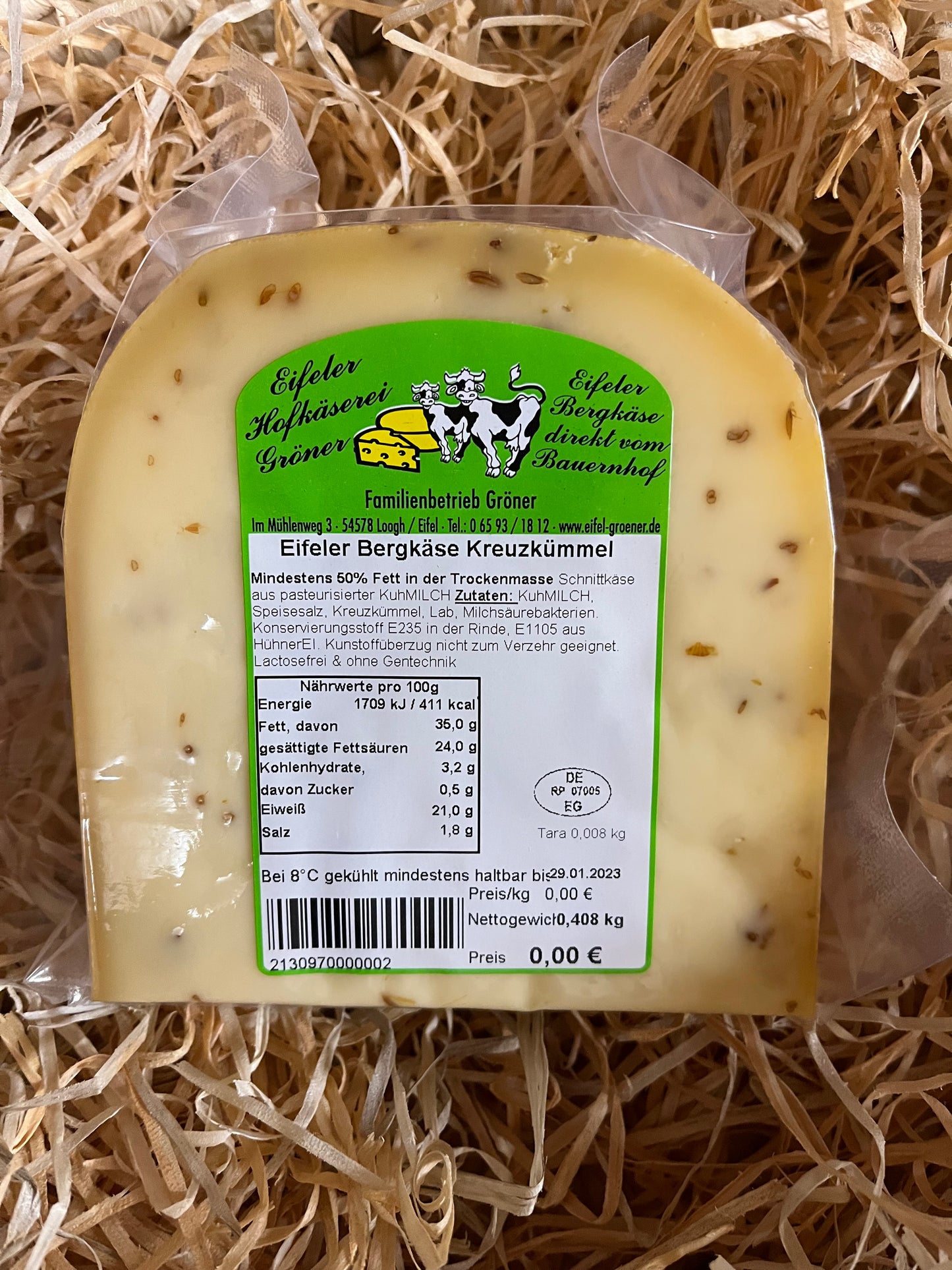 064 Eifeler Bergkäse mit Kreuzkümmel ca. 300 gr.