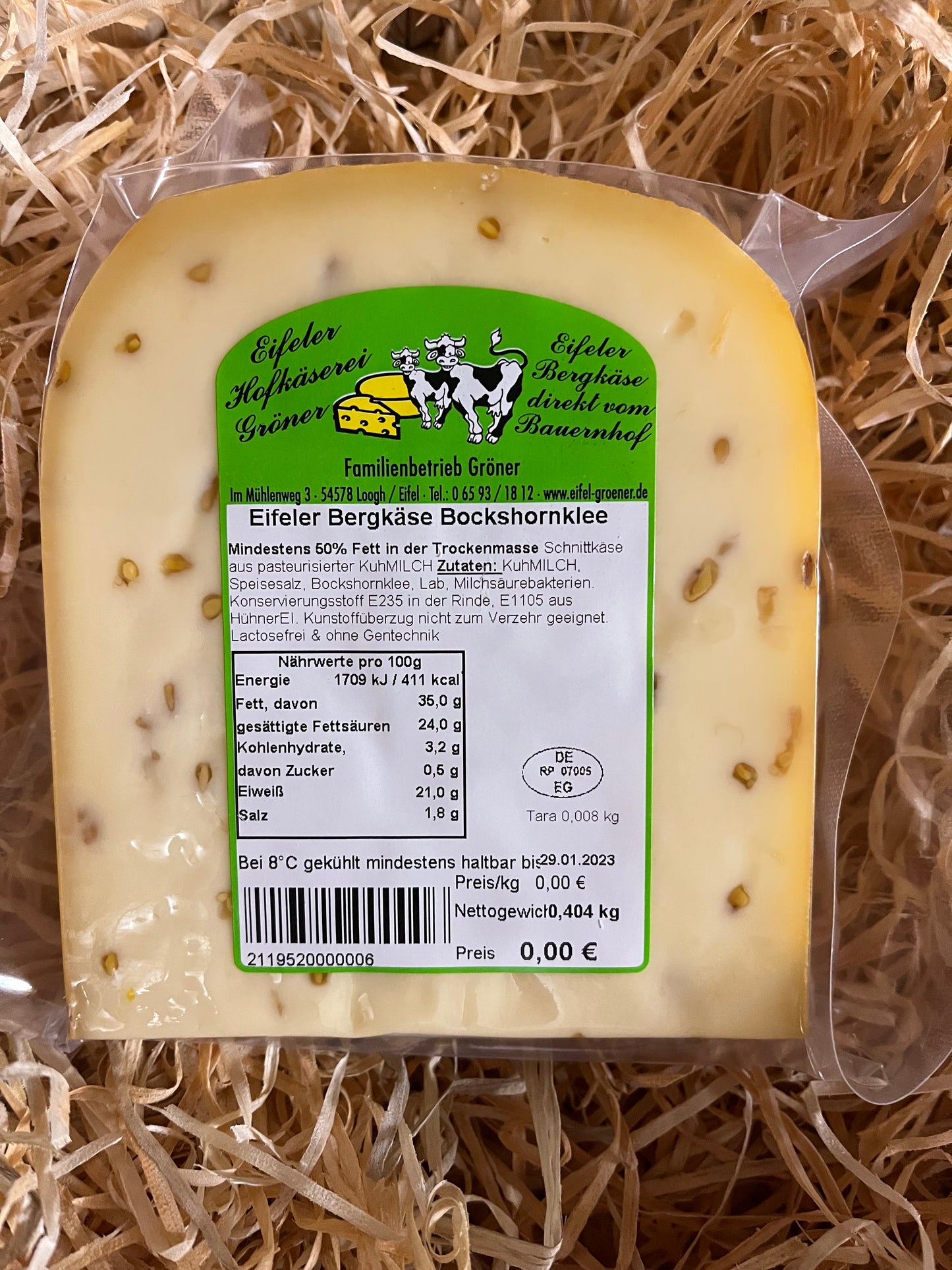 034 Eifeler Bergkäse mit Bockshornklee ca. 300 gr.