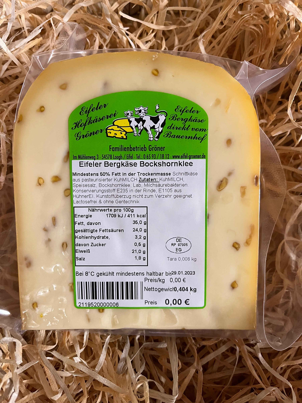 034 Eifeler Bergkäse mit Bockshornklee ca. 300 gr.