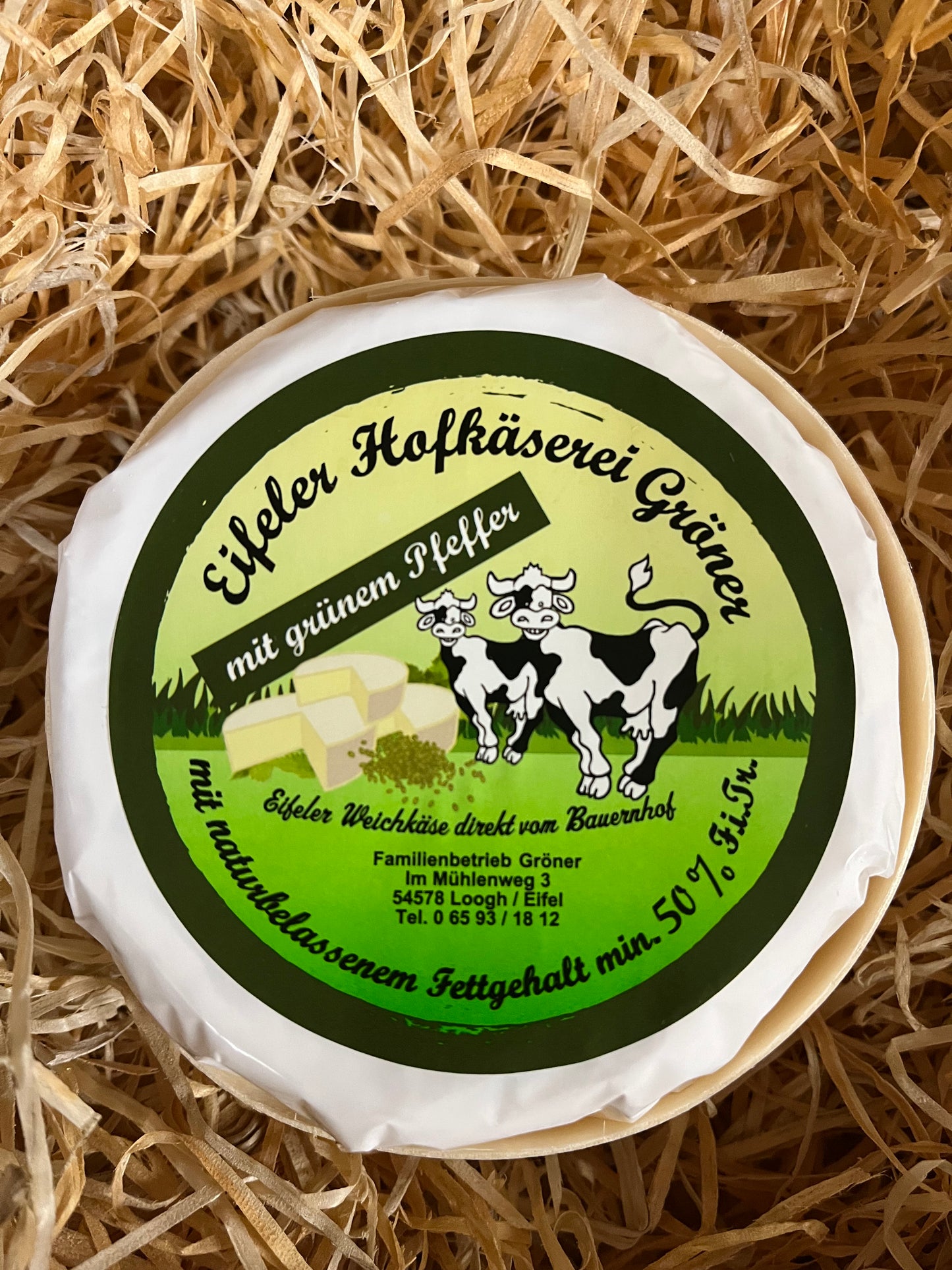 220 Eifeler Weichkäse mit grünem Pfeffer ca. 280 gr.