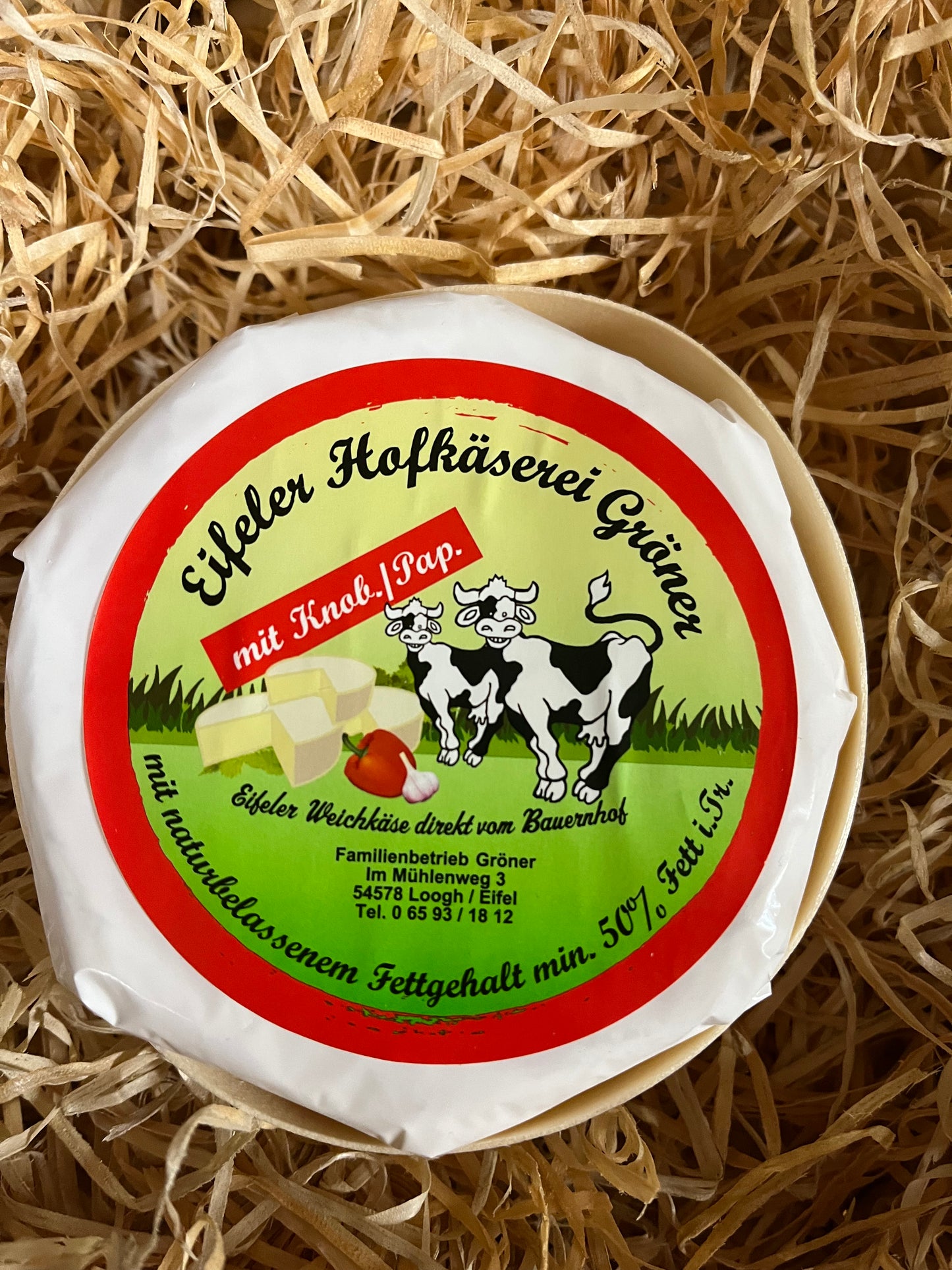 230 Eifeler Weichkäse mit Knoblauch/Paprika ca. 280 gr.