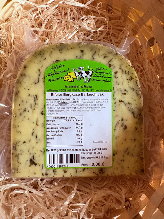 120 Eifeler Bergkäse mit Bärlauch ca. 300gr.